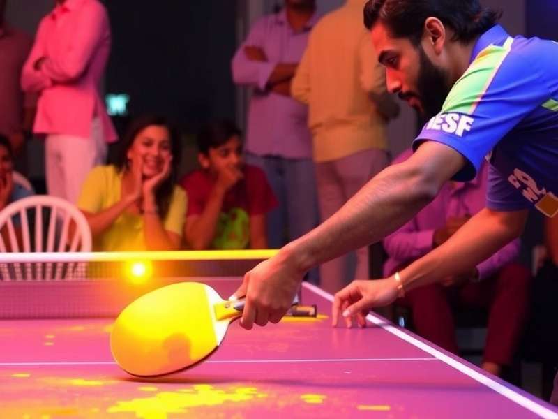Indian Table Tennis Premiere Holi Event Indian Table Tennis Premiere Holi event with colorful effects