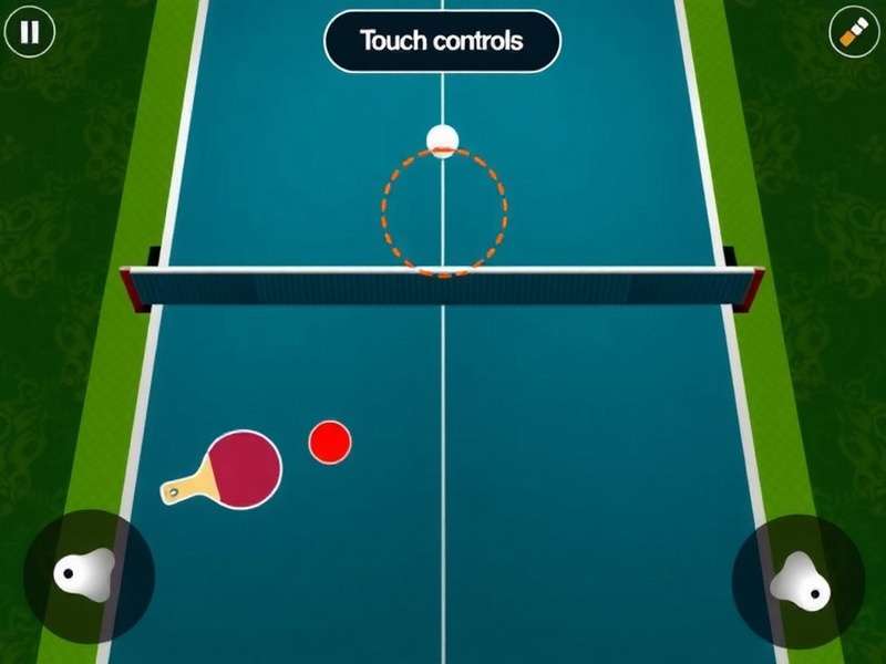 Indian Table Tennis Premiere Gameplay Controls Indian Table Tennis Premiere gameplay showing touch controls and shot indicators